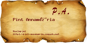 Pint Annamária névjegykártya